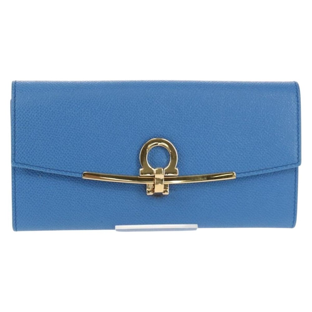 Salvatore Ferragamo Gancini Flap Continental Leather Long